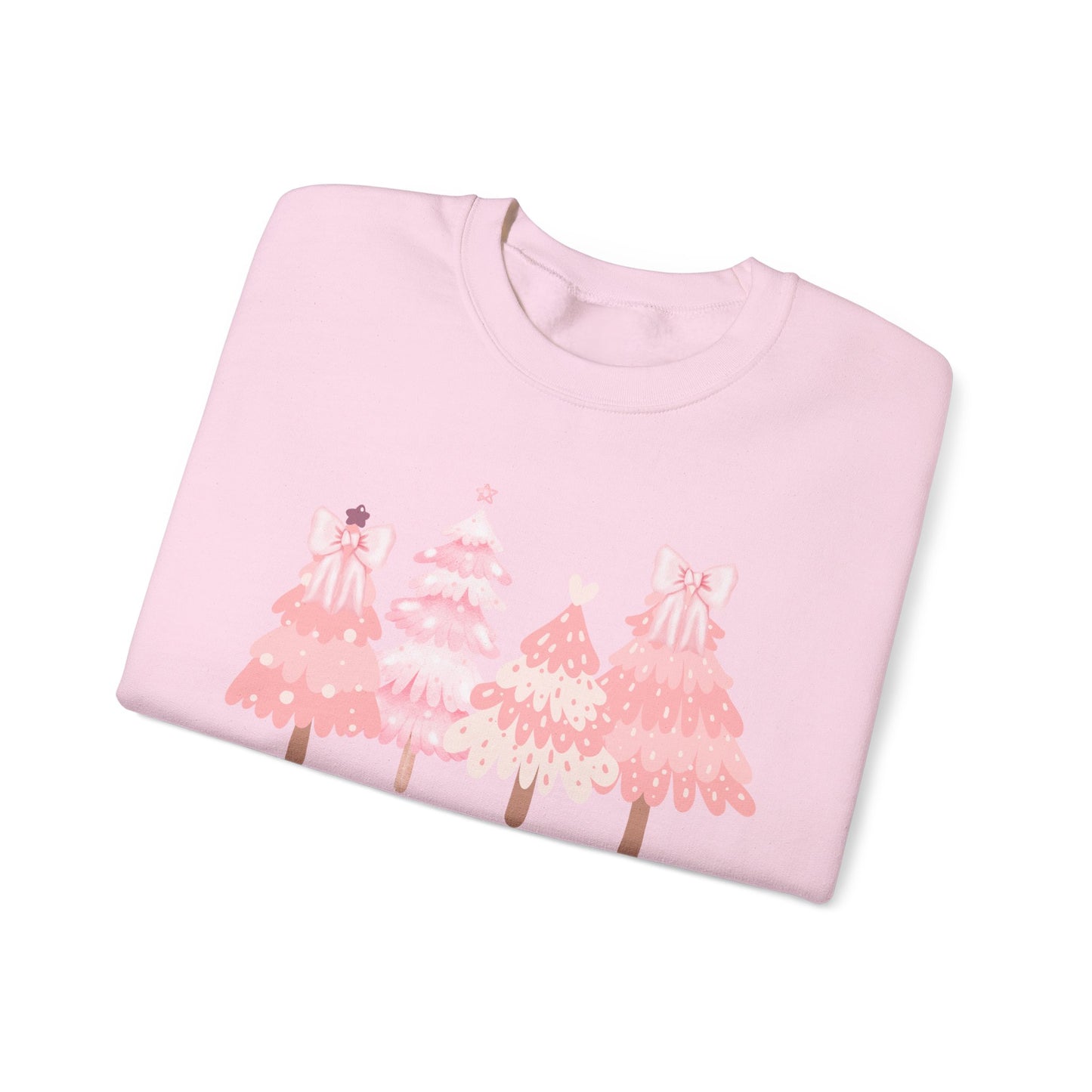 Pink Merry Christmas Trees Sweatshirt