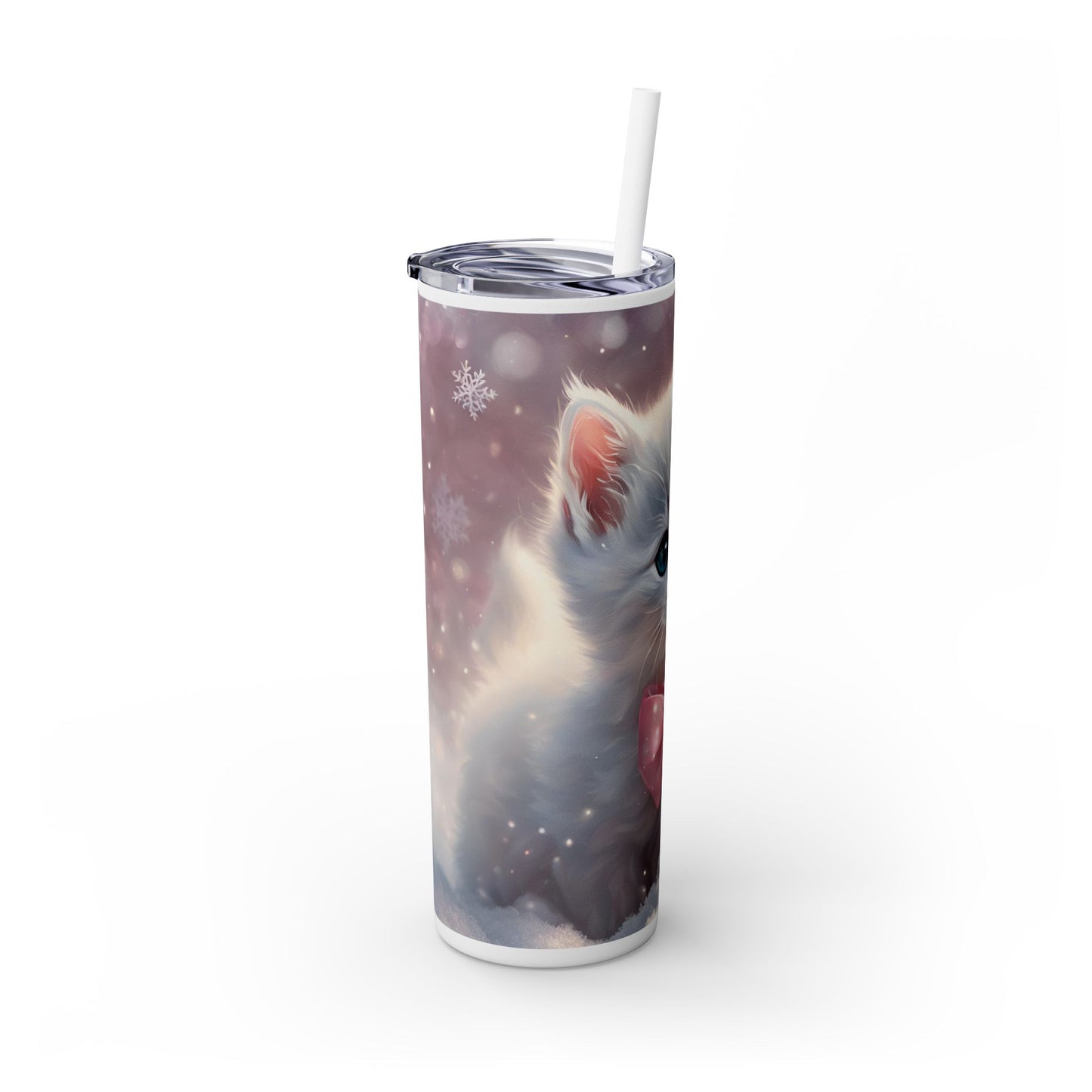 Coquette Winter Kitten – 20oz Glossy Skinny Tumbler