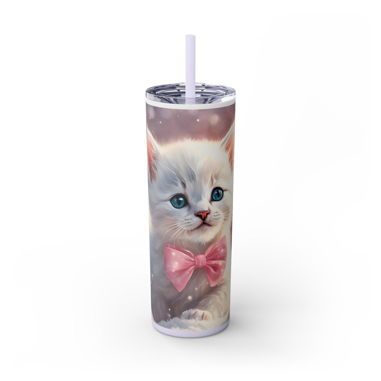 Coquette Winter Kitten – 20oz Glossy Skinny Tumbler