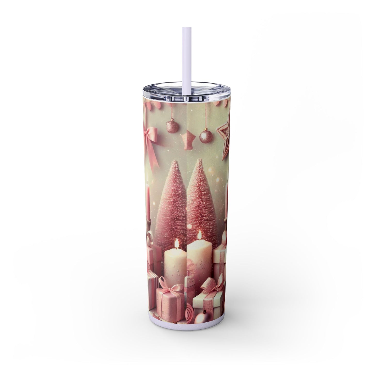 Pink Christmas Piglet – 20oz Glossy Skinny Tumbler