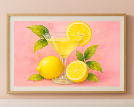 Lemon Martini Wall Art – Summer Printable Kitchen Decor