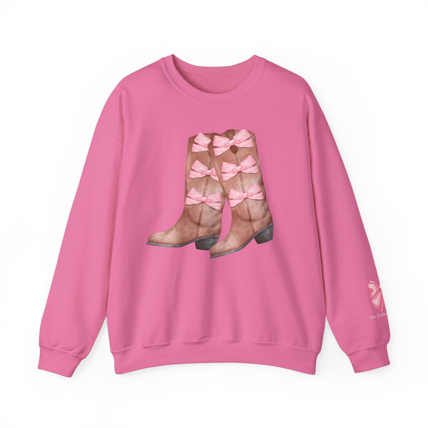 Coquette Cowgirl Boots & Pink Bows Sweatshirt