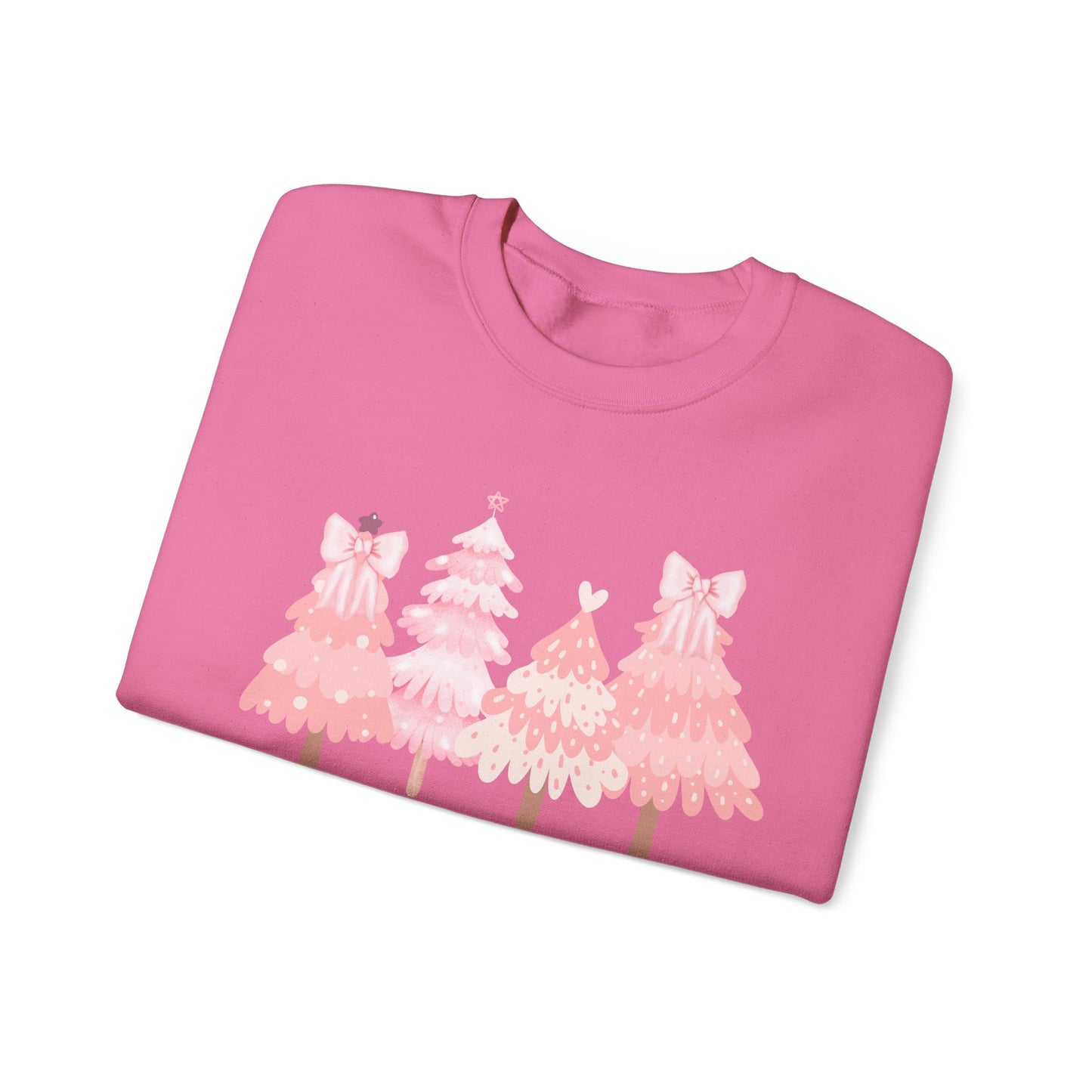 Pink Merry Christmas Trees Sweatshirt