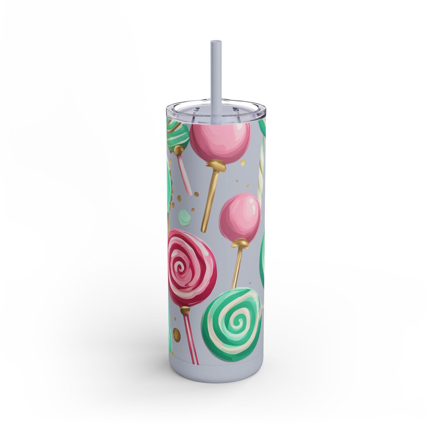 ✨ Sweet Lollipop Wonderland – 20oz Matte Skinny Tumbler  Dusty Rose, Dusty Blue, Sea Glass