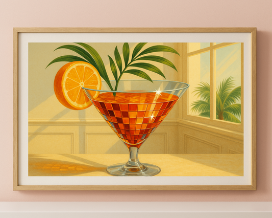 Disco Citrus Martini – Retro Cocktail Wall Art