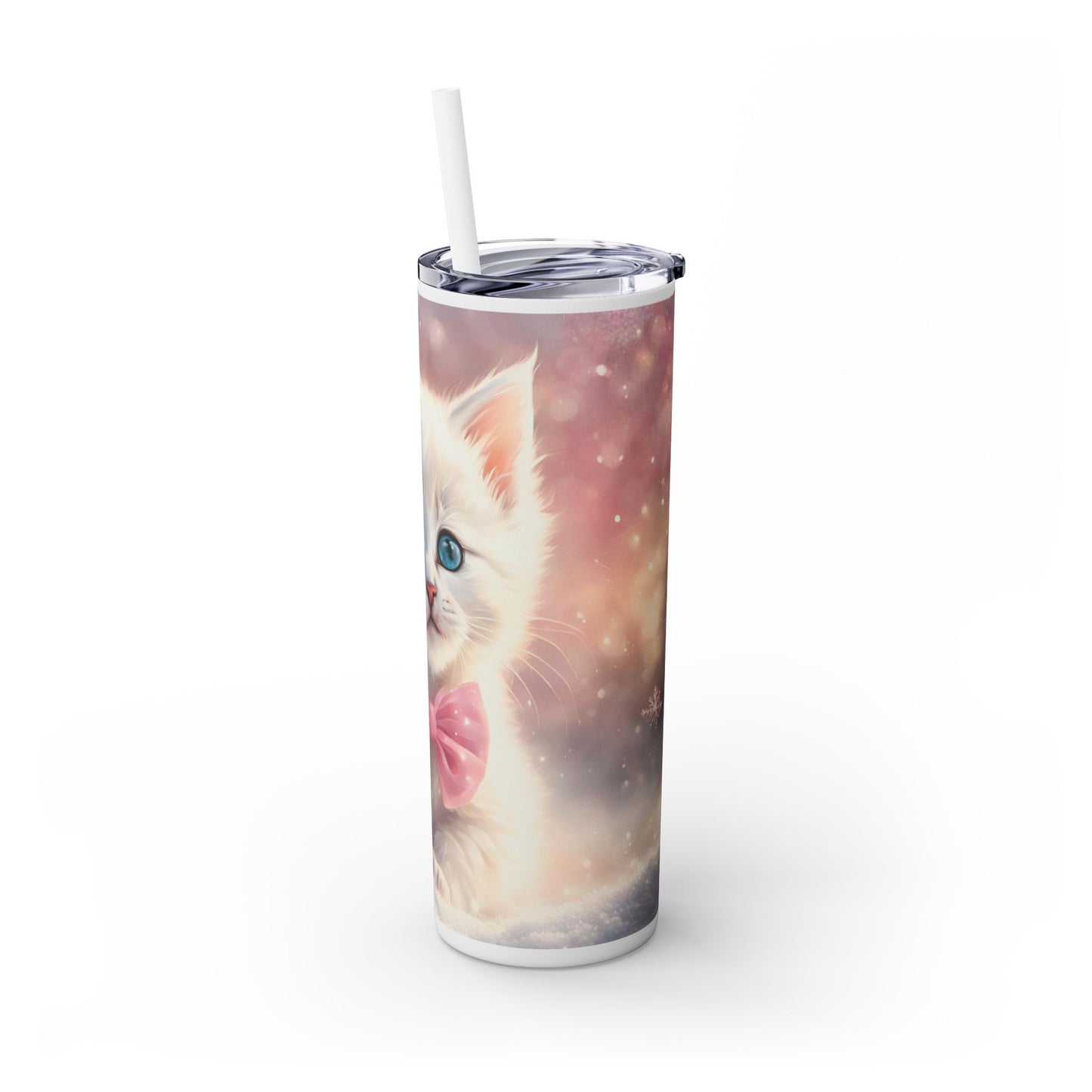 Coquette Winter Kitten – 20oz Glossy Skinny Tumbler