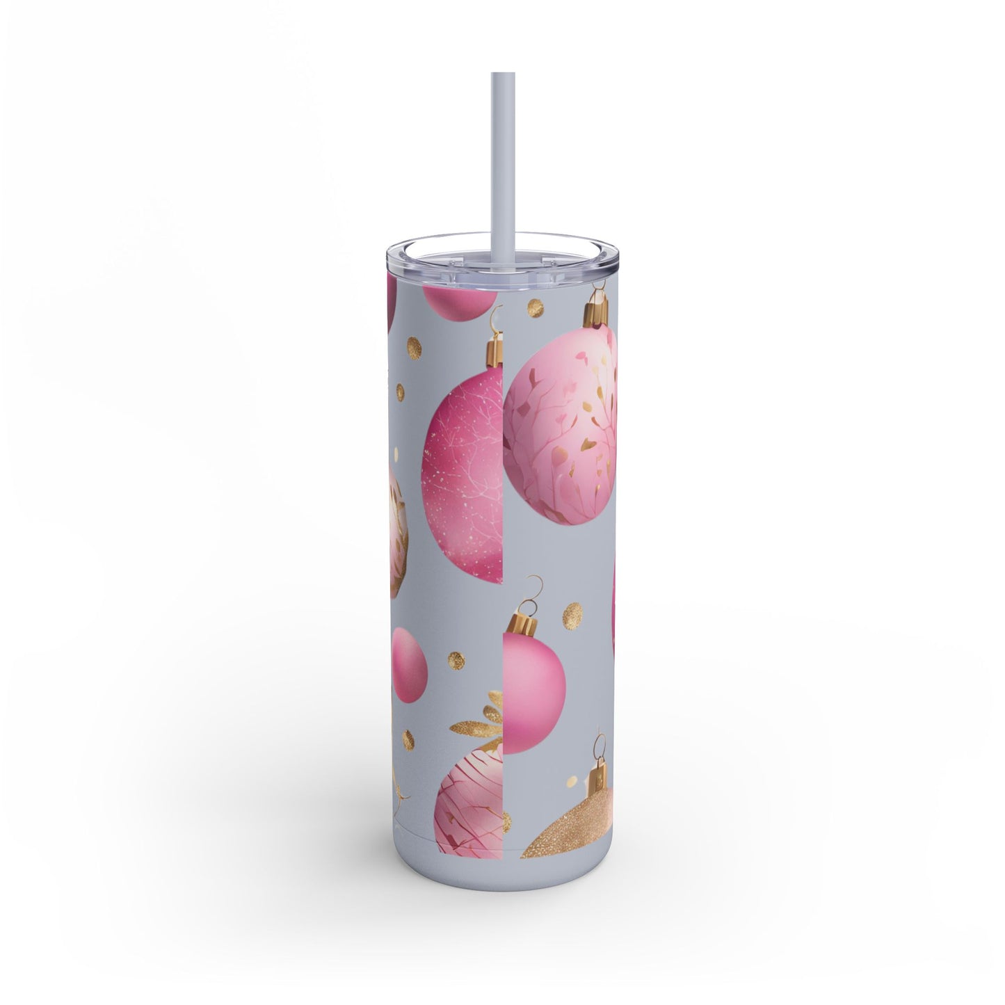 Cute Christmas Ornament Skinny Tumbler – 20oz Matte Skinny Tumbler  Dusty Rose, Dusty Blue, Sea Glass