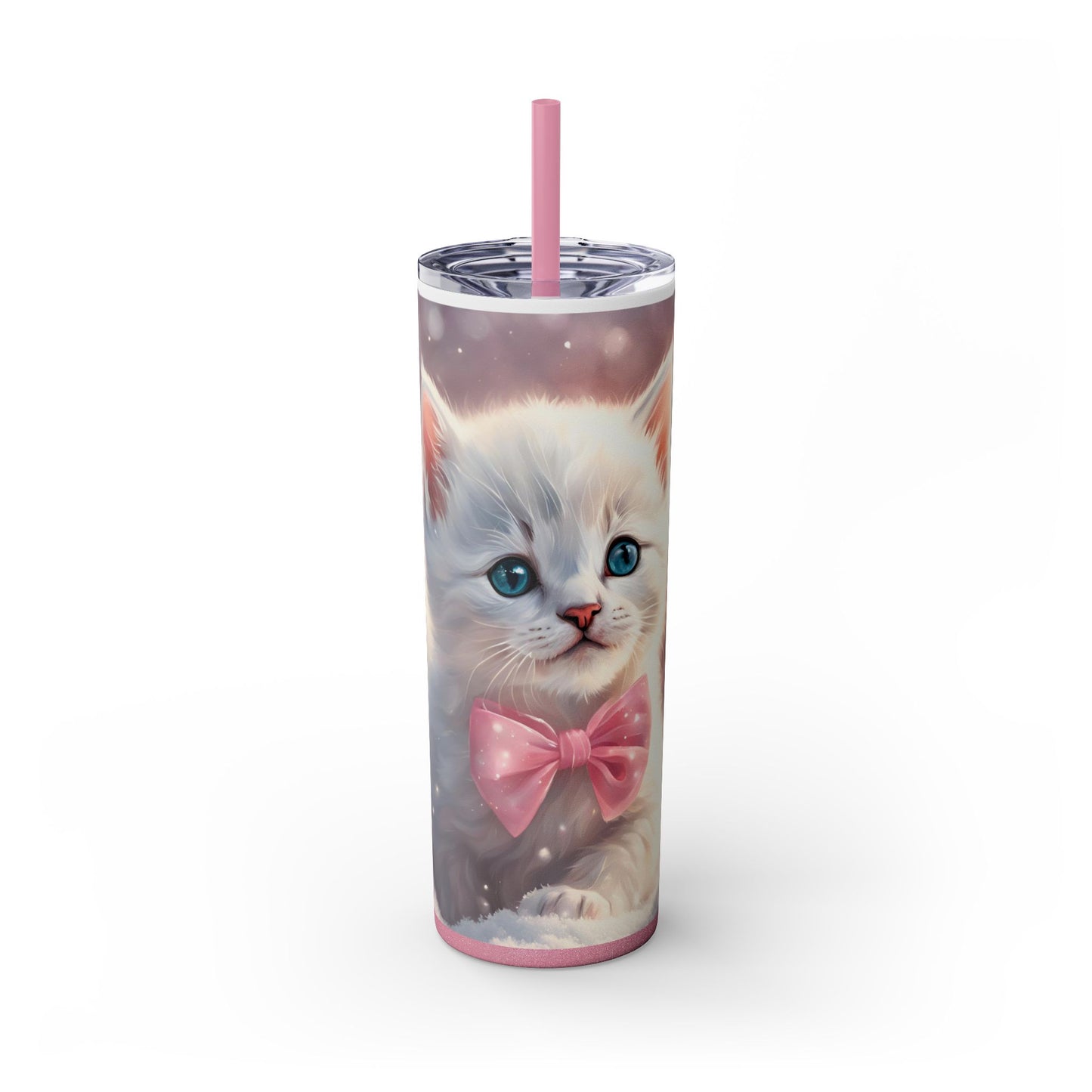 Coquette Winter Kitten – 20oz Glossy Skinny Tumbler