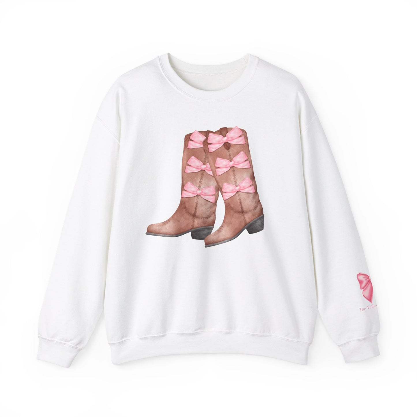 Coquette Cowgirl Boots & Pink Bows Sweatshirt