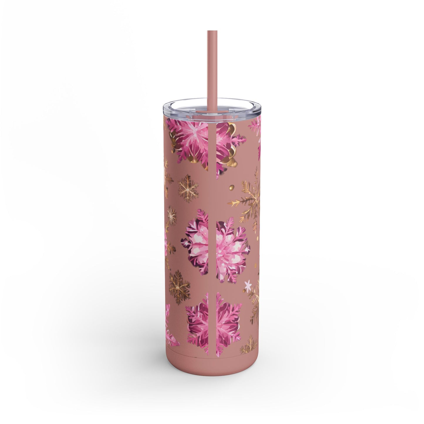 Frosty Snowflake Skinny Tumbler – 20oz Matte Skinny Tumbler  Dusty Rose, Dusty Blue, Sea Glass