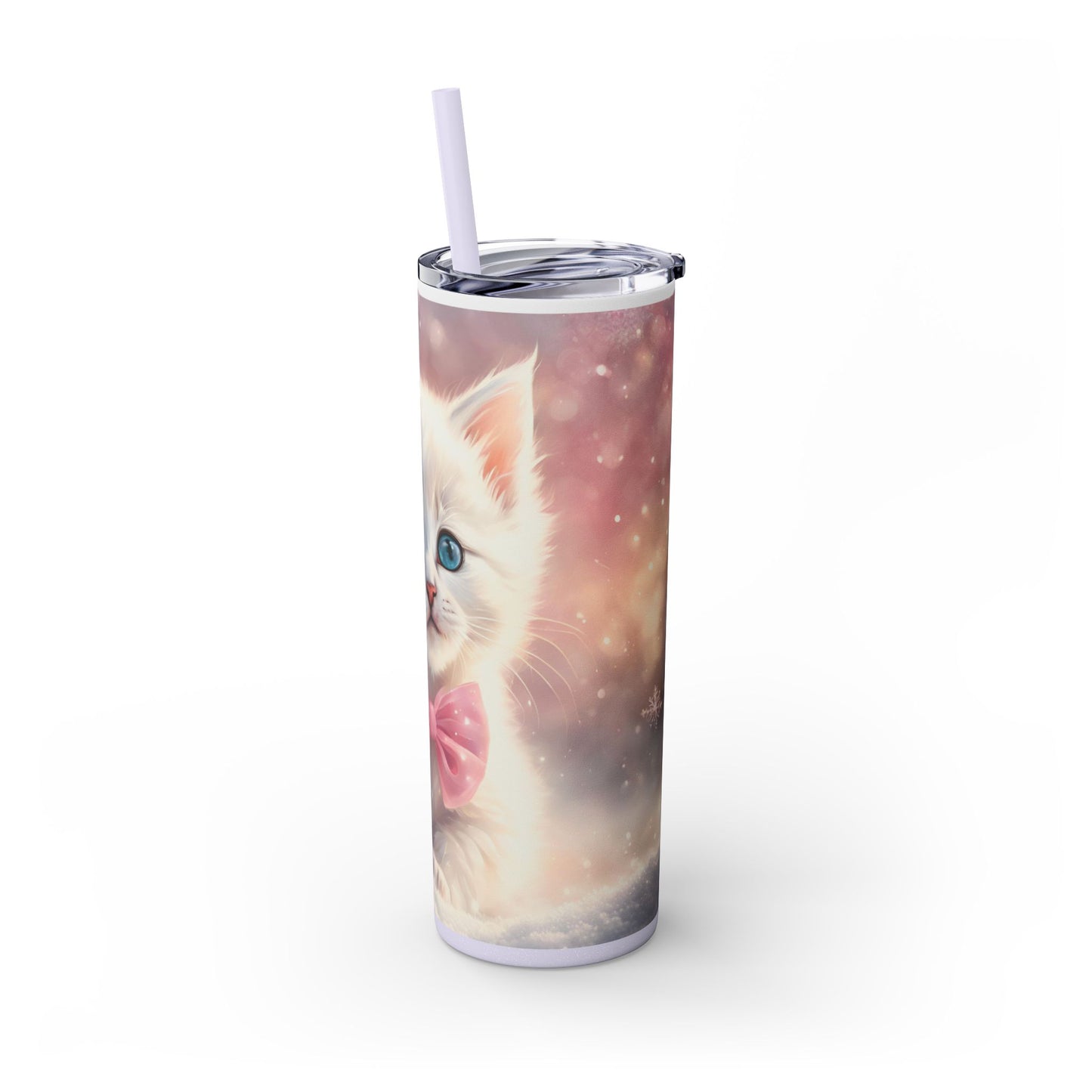 Coquette Winter Kitten – 20oz Glossy Skinny Tumbler