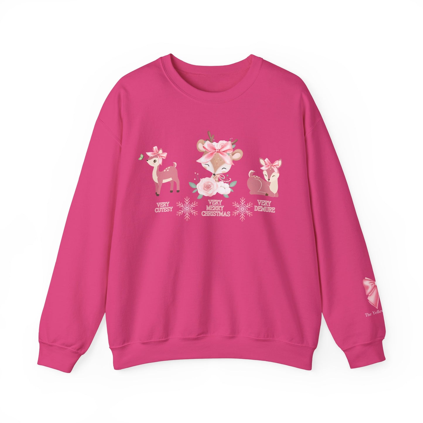 Cozy Very Cutesy Very Demure  Pink Reindeer Christmas Sweatshirt