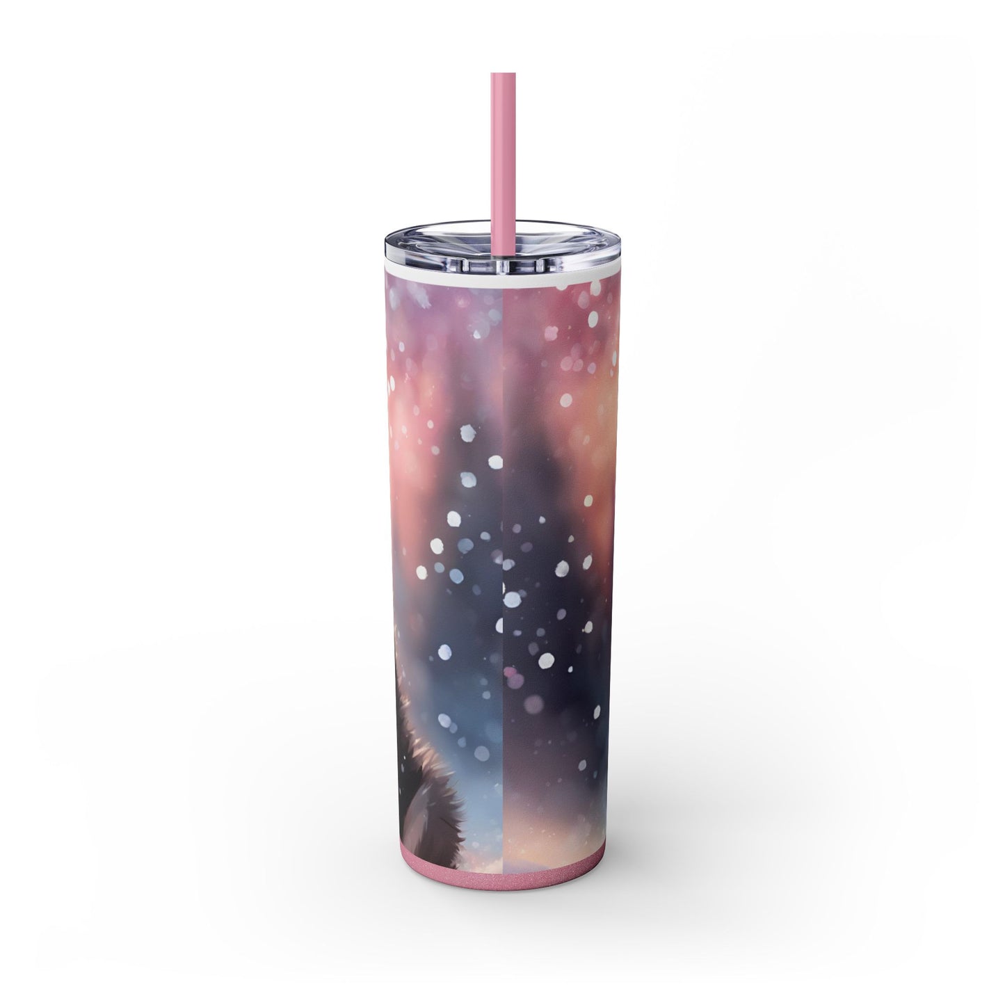 Pink Bow Siberian Husky – 20oz Glossy Skinny Tumbler