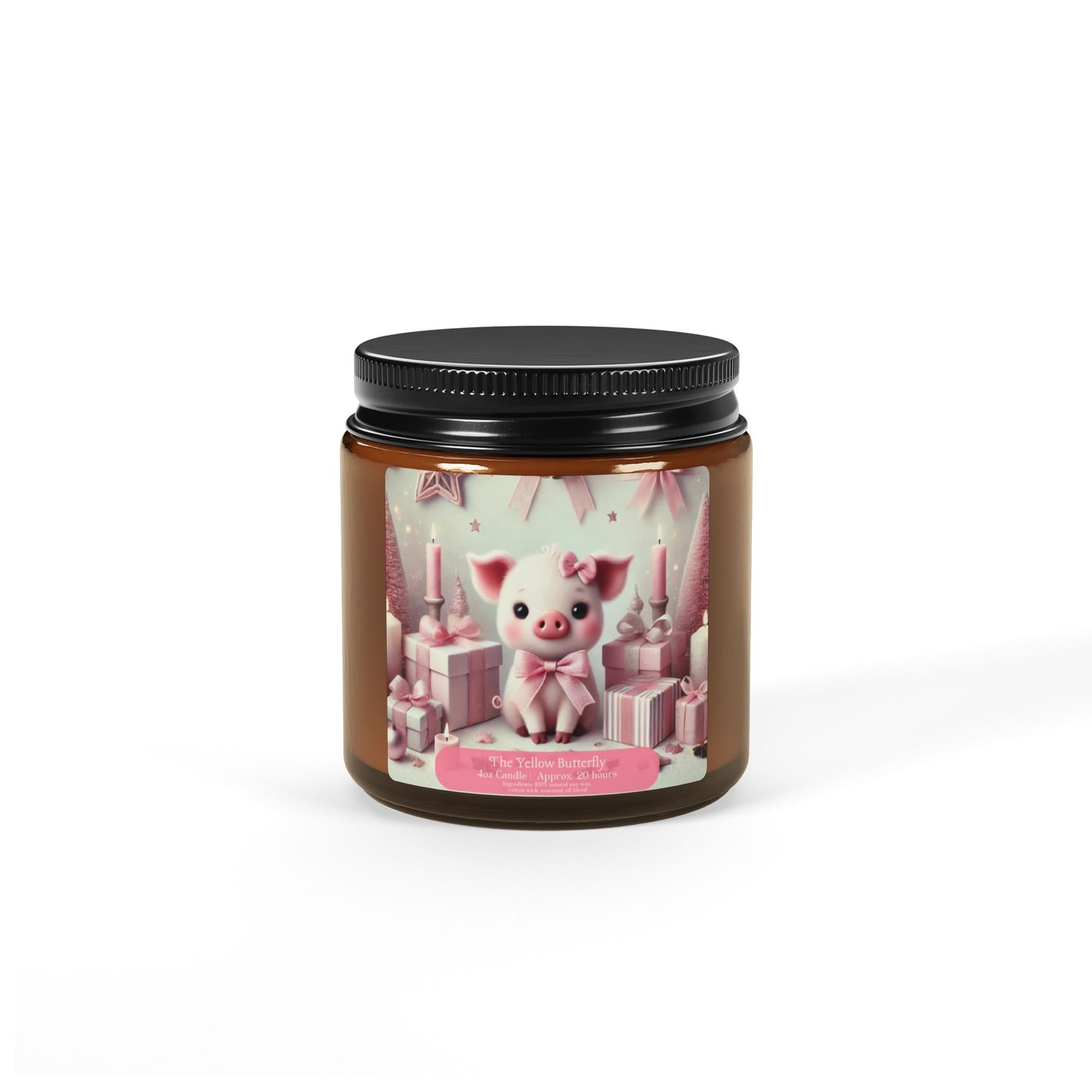 Christmas Piglet Soy Candle | Available in 4oz & 9oz | (Multi-Size, Amber Jar)