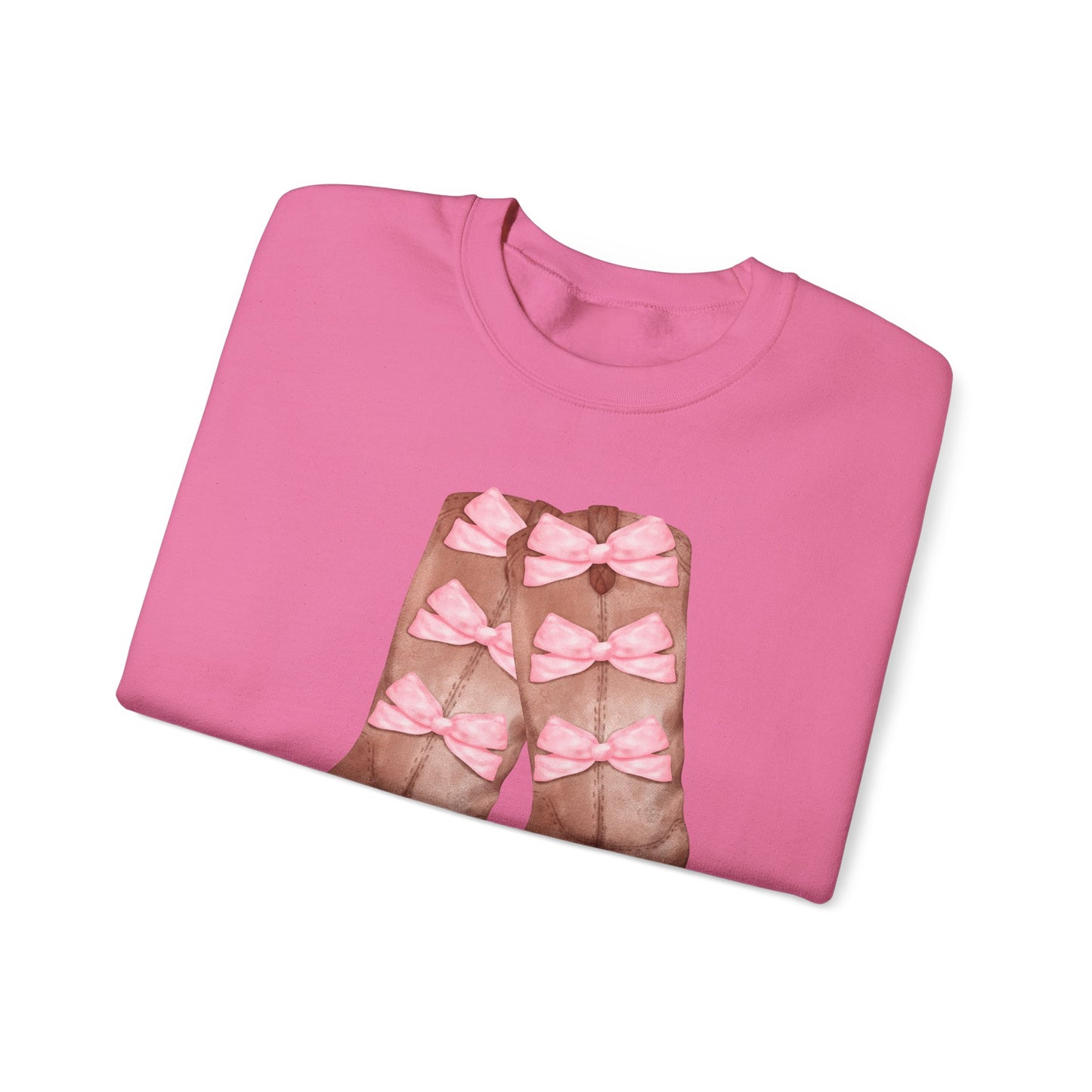 Coquette Cowgirl Boots & Pink Bows Sweatshirt