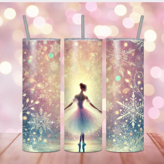 Winter Wonderland Ballerina 20oz Skinny Glossy Tumbler