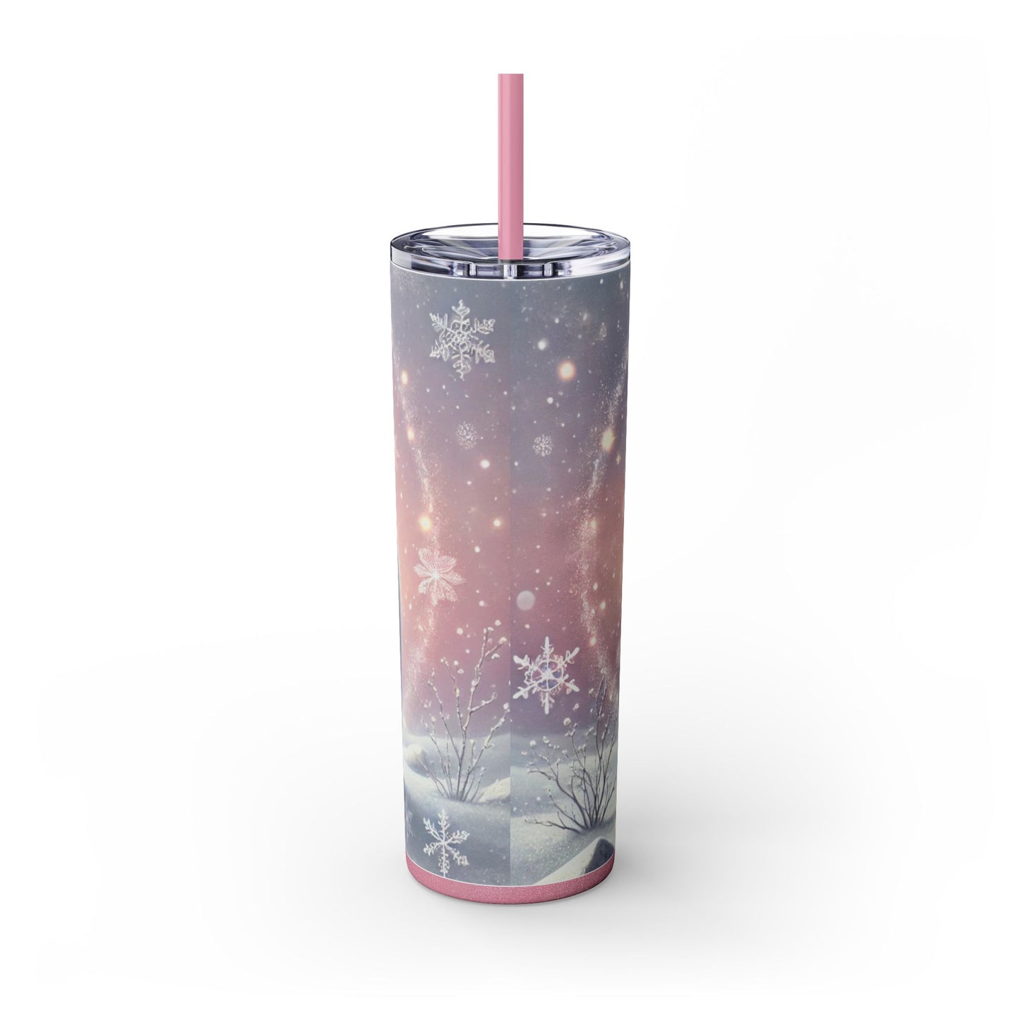 Adorable Polar Bear with Pink Bow  – 20oz Skinny Tumbler