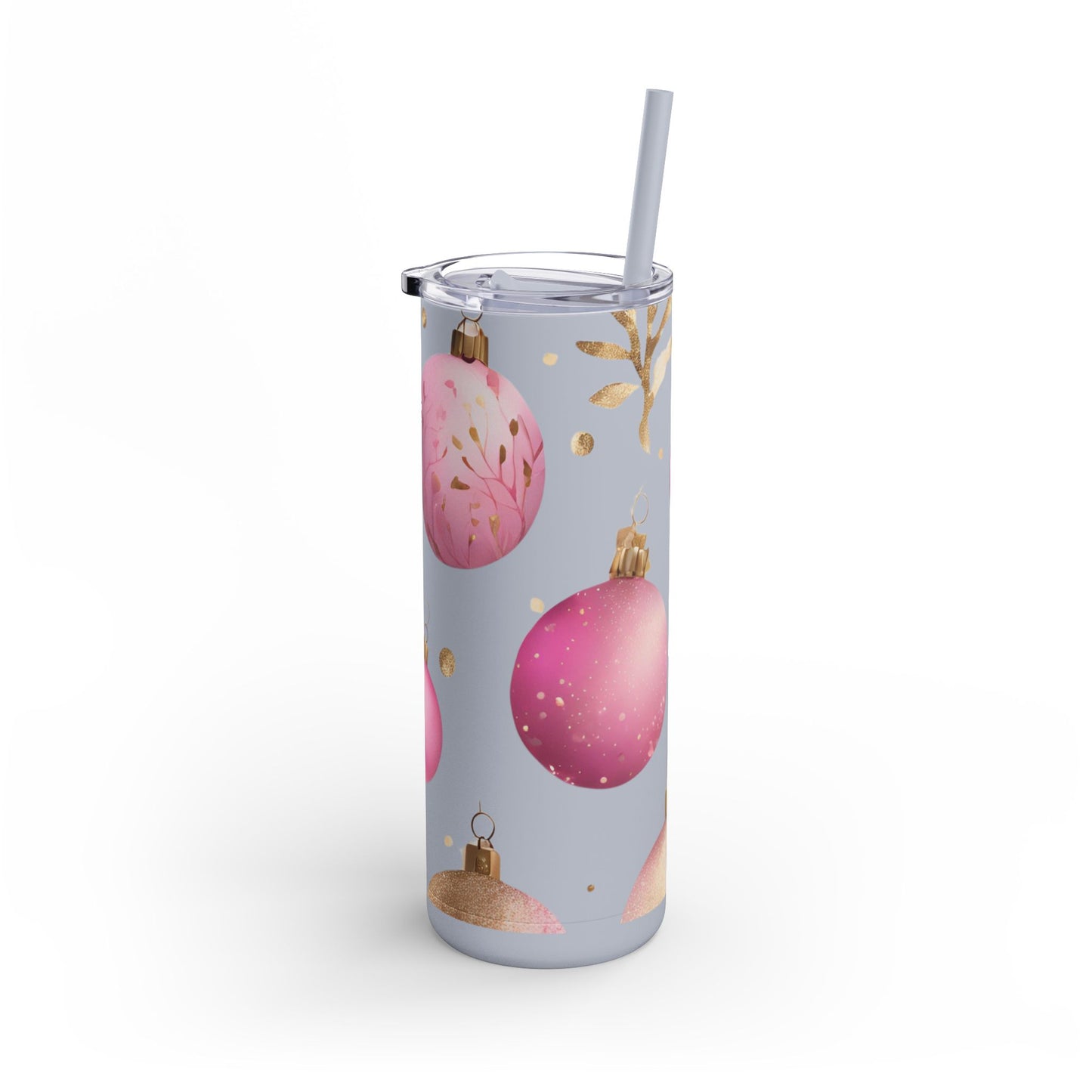 Cute Christmas Ornament Skinny Tumbler – 20oz Matte Skinny Tumbler  Dusty Rose, Dusty Blue, Sea Glass