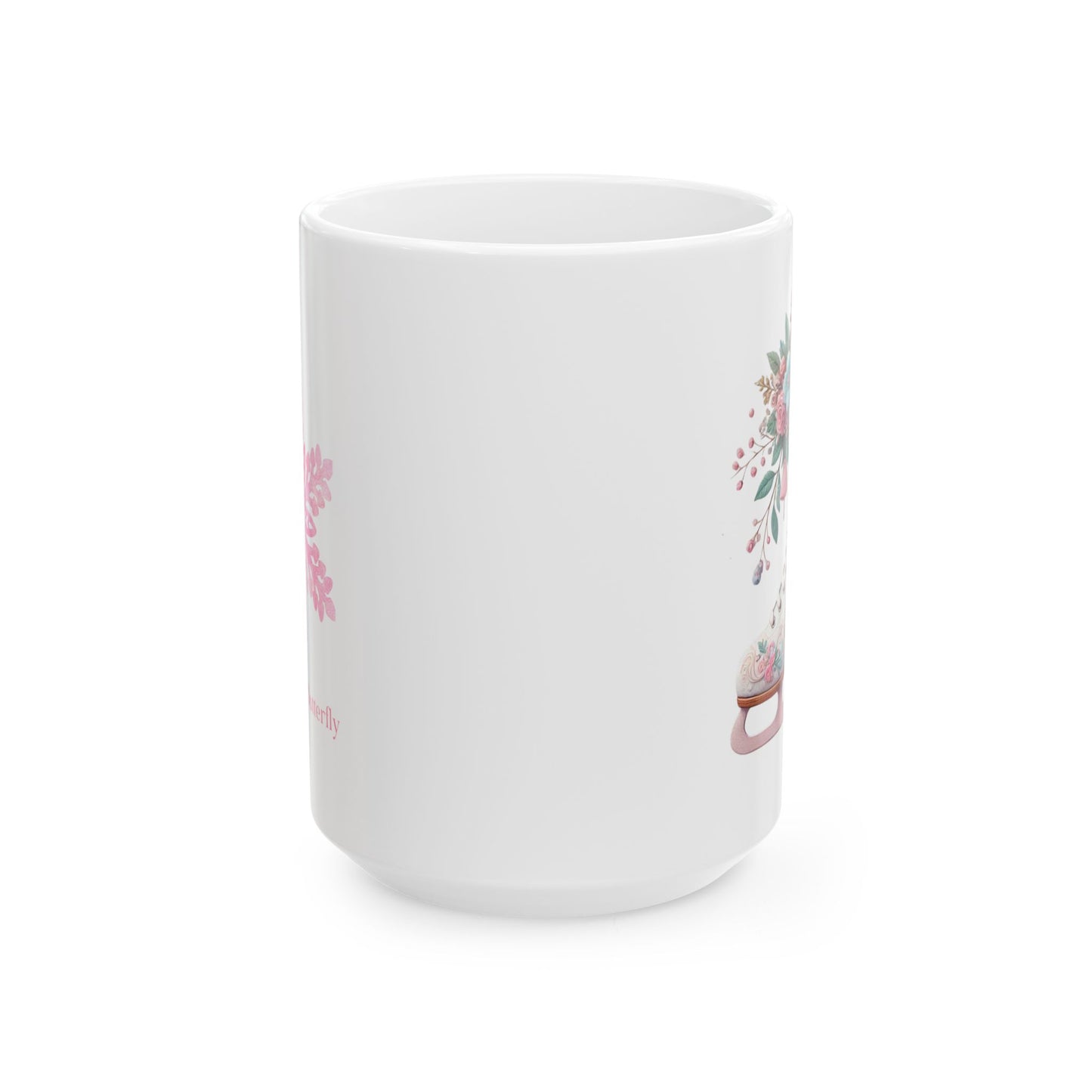 ❄️ Floral Ice Skate Mug – Festive Ceramic Mug, 11oz/15oz