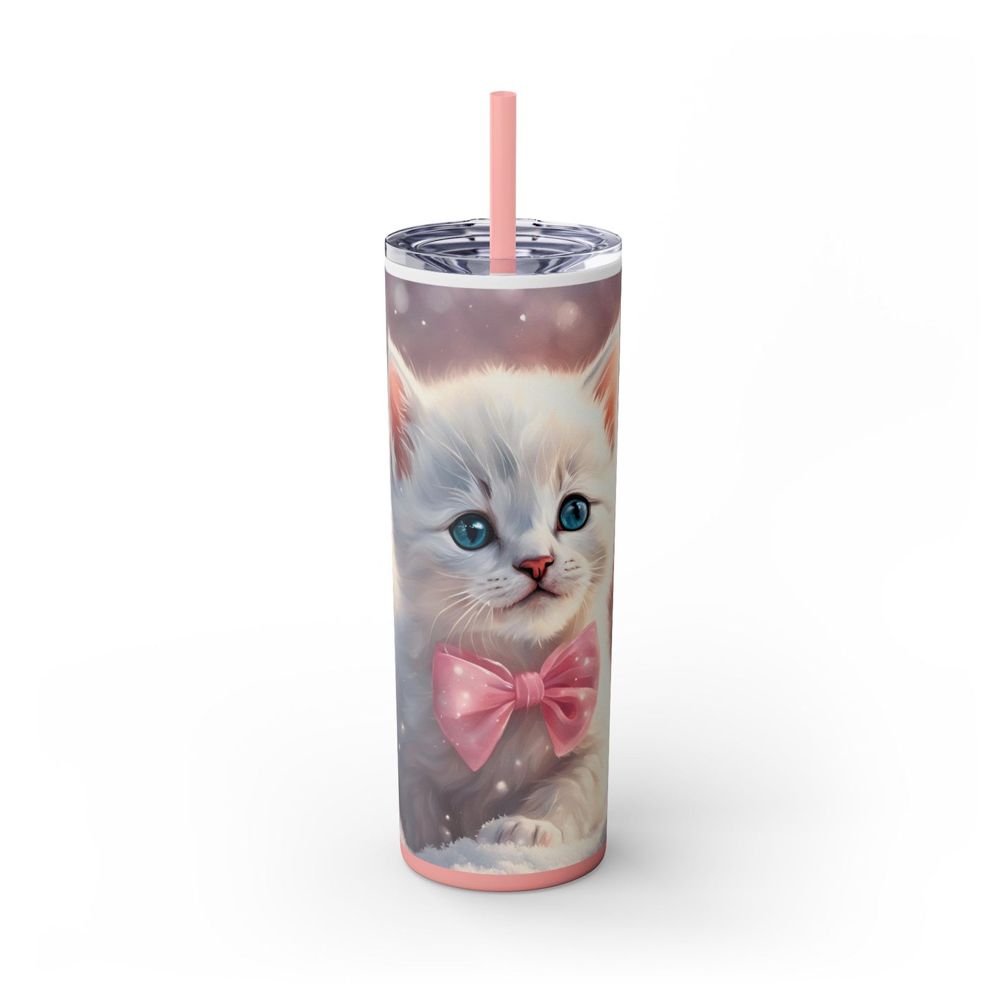 Coquette Winter Kitten – 20oz Glossy Skinny Tumbler