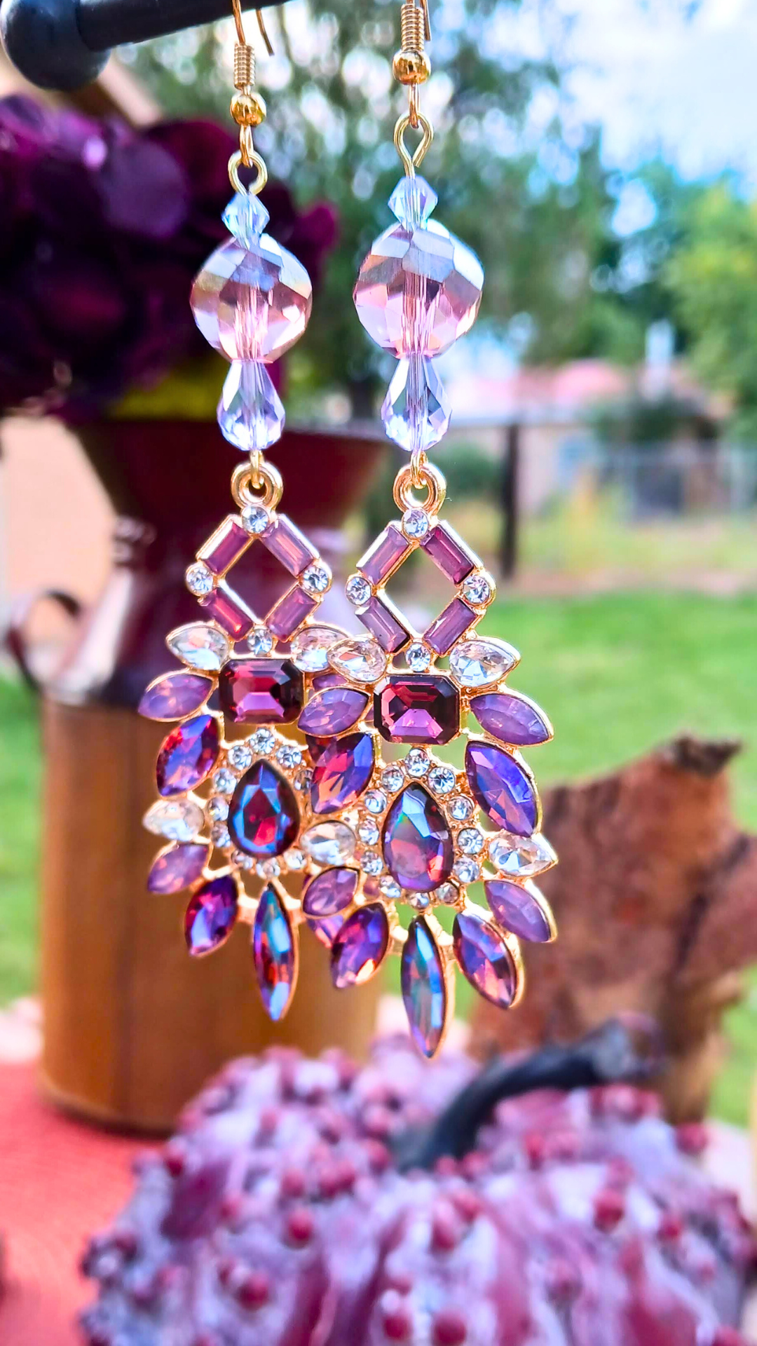 Fall Sparkle Amethyst Earrings