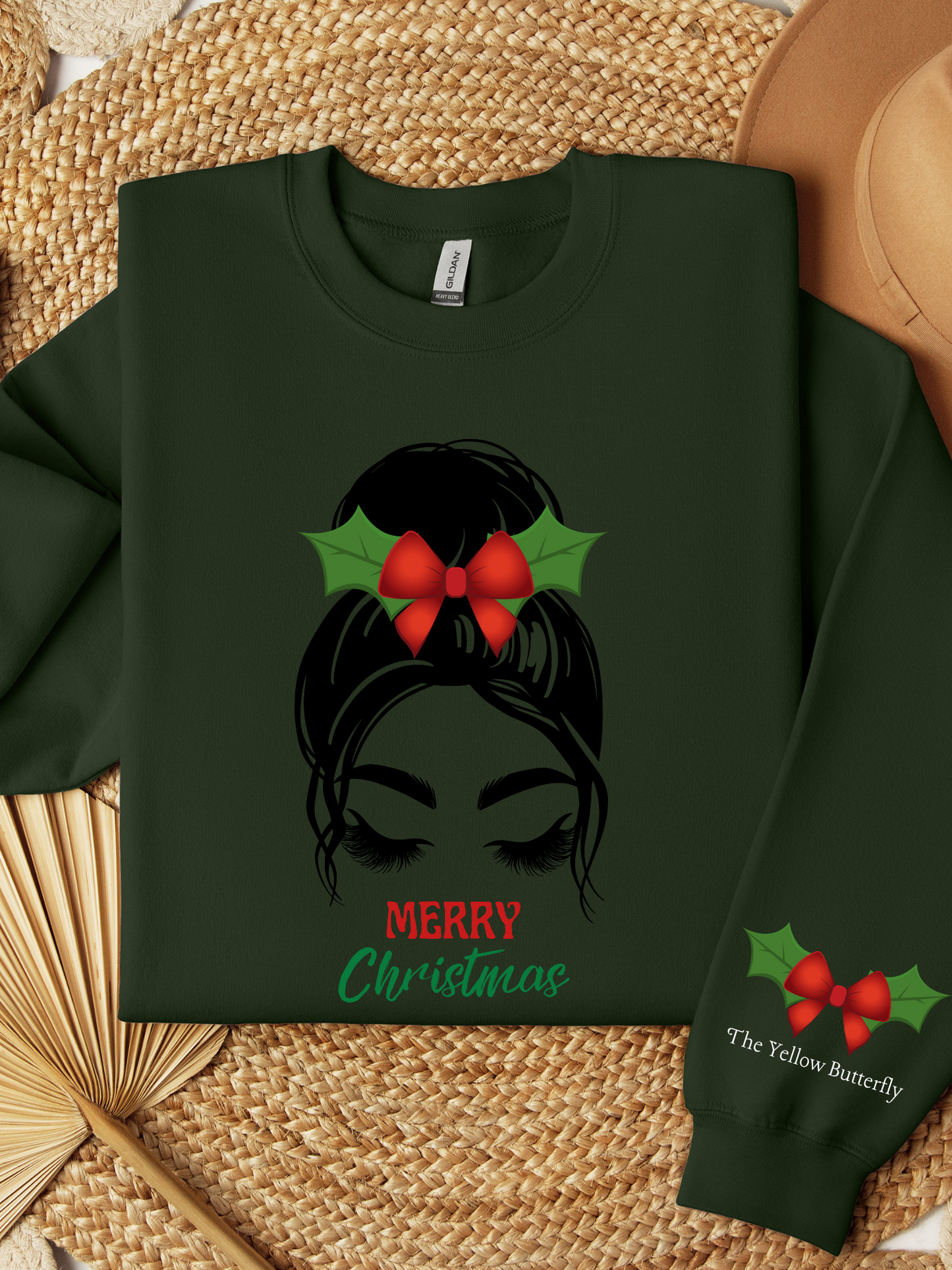 Holly Mama Bun Christmas Sweatshirt