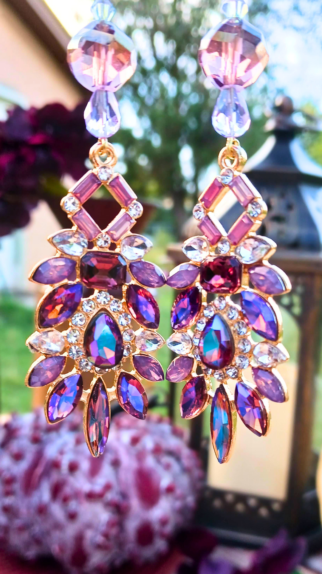 Fall Sparkle Amethyst Earrings