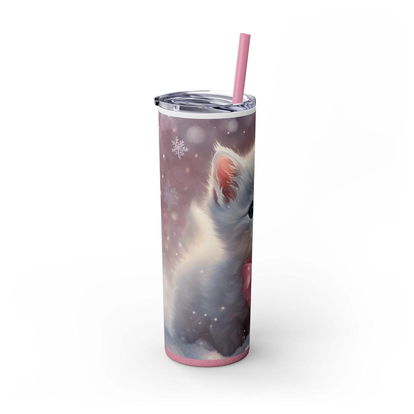 Coquette Winter Kitten – 20oz Glossy Skinny Tumbler