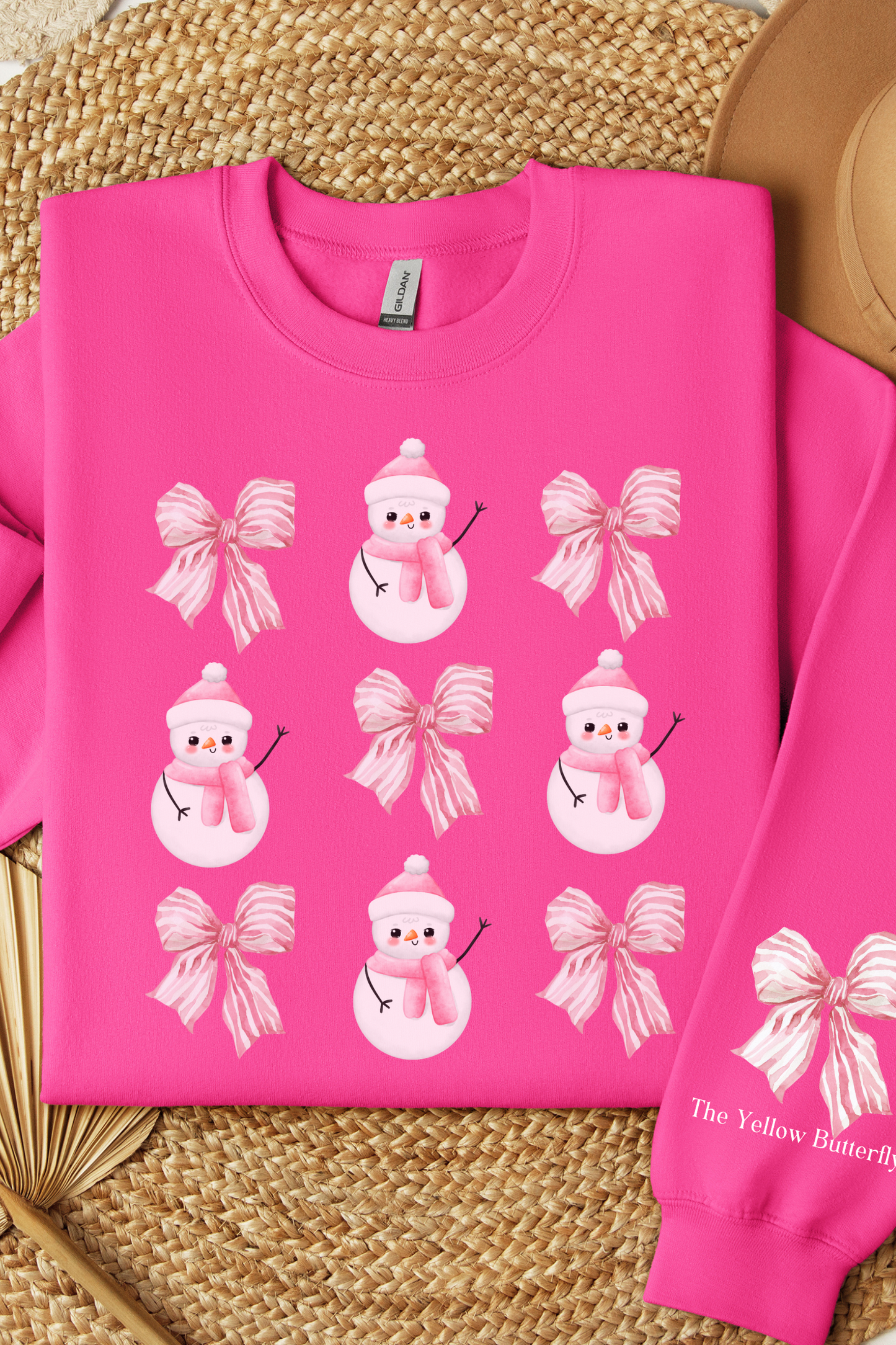 Christmas Coquette Bows and Snowmen Sweatshirt