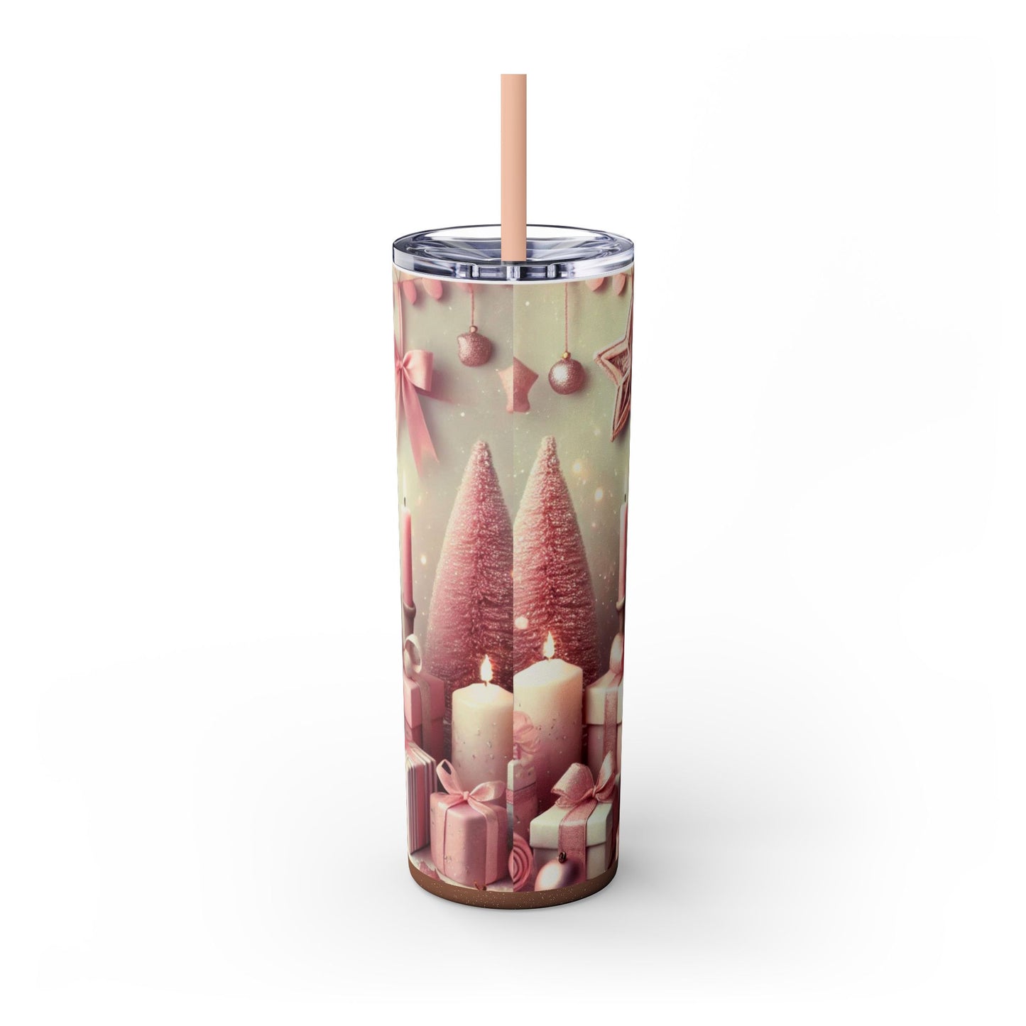 Pink Christmas Piglet – 20oz Glossy Skinny Tumbler