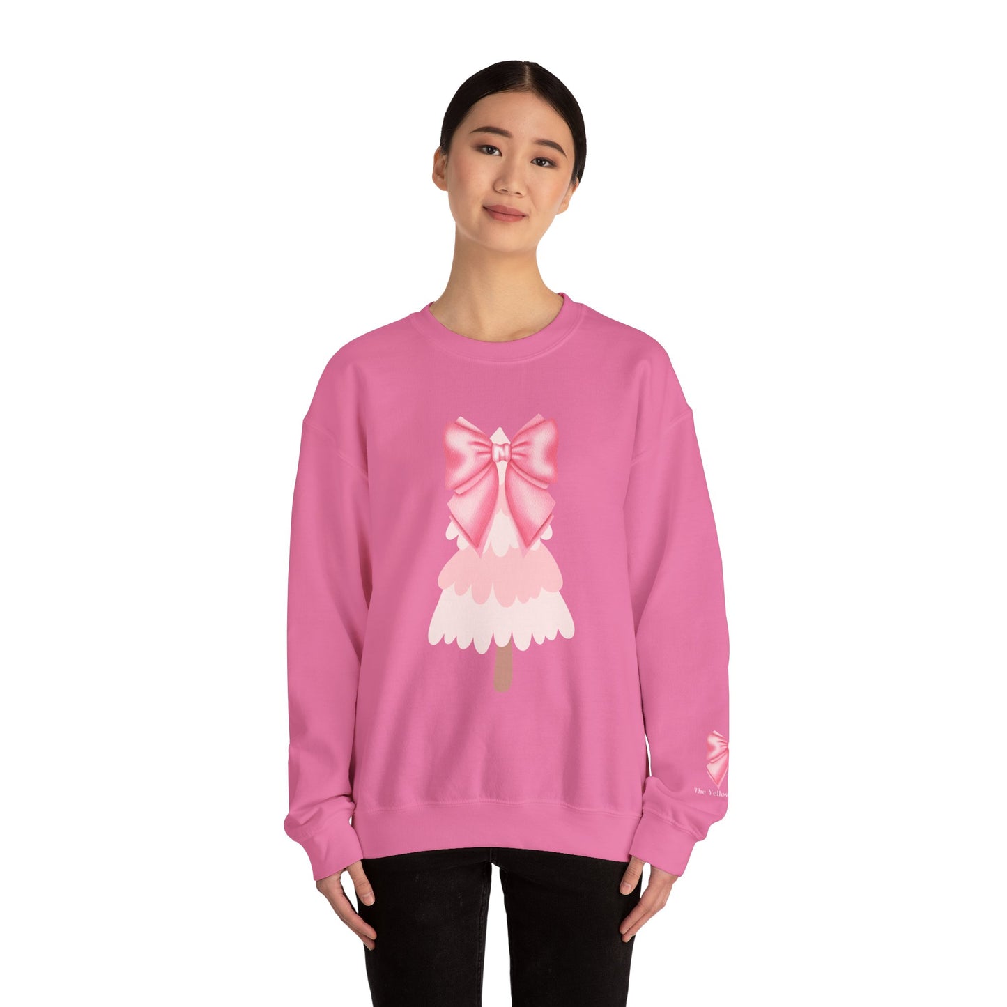 🎀 Coquette Pink Christmas Tree Sweatshirt – Soft & Cozy Holiday Style ❄️🎄✨