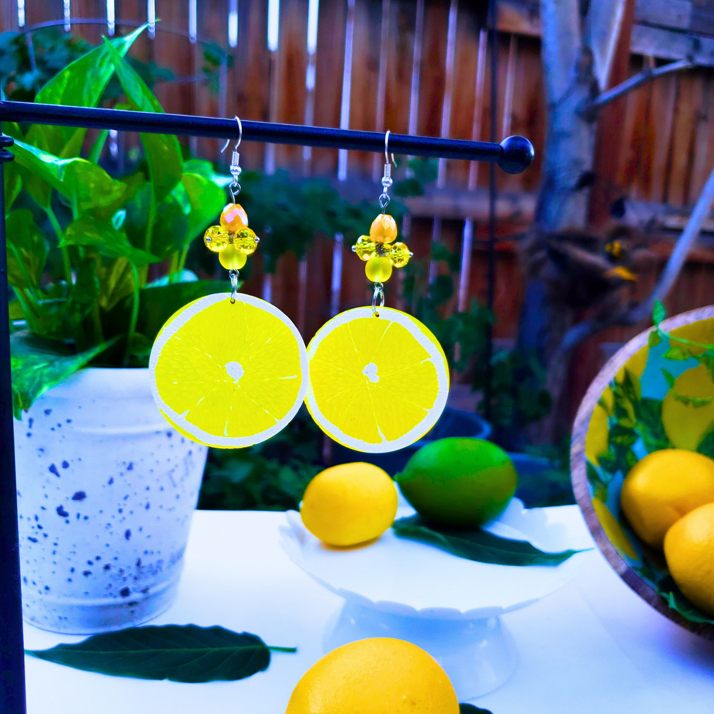 Bright Lemon Slice Earrings - Vibrant Summer Jewelry