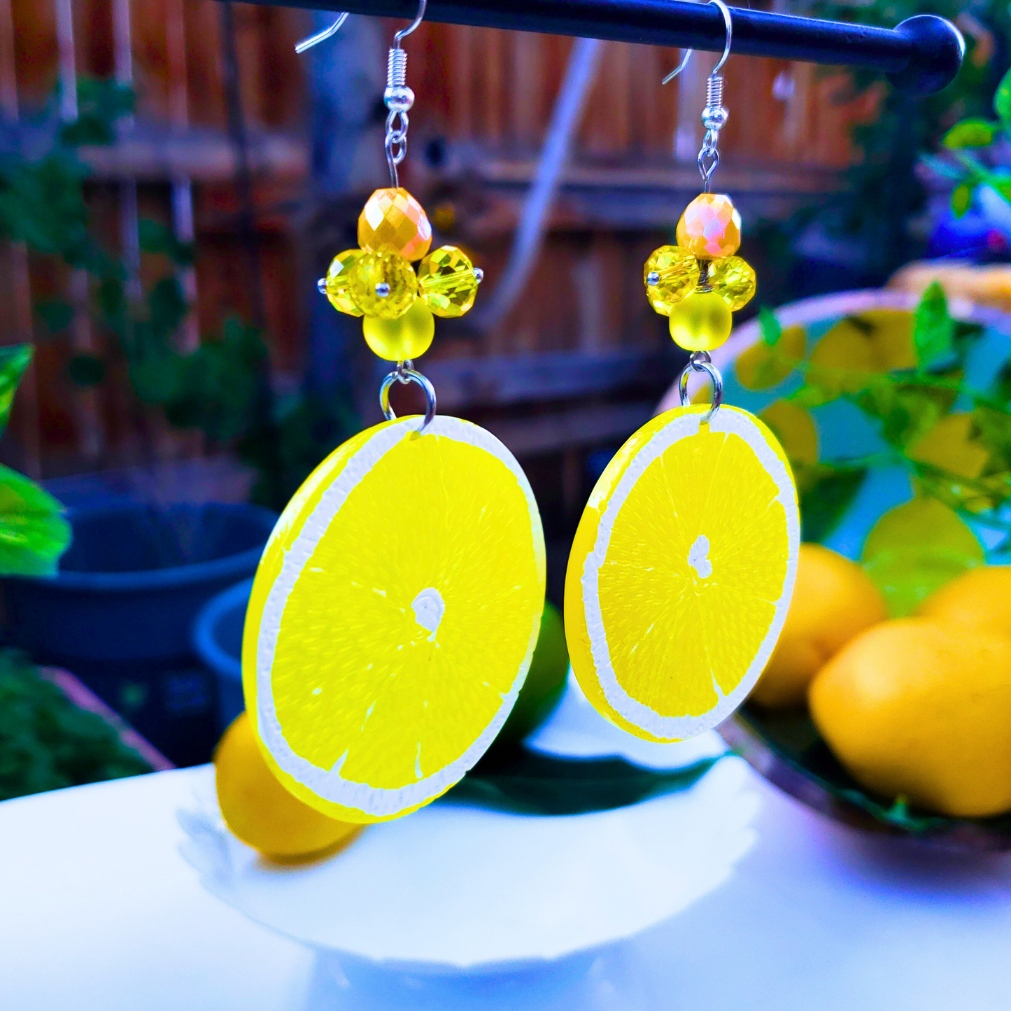 Bright Lemon Slice Earrings - Vibrant Summer Jewelry