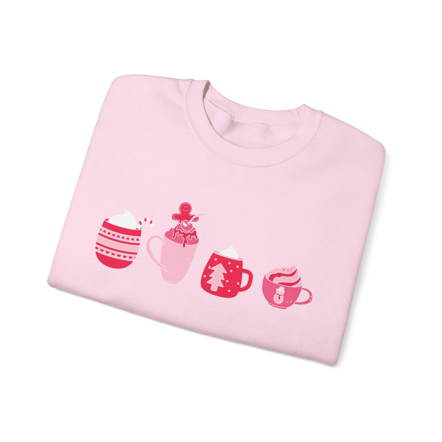 Christmas Pink Coffee Cups Sweatshirt