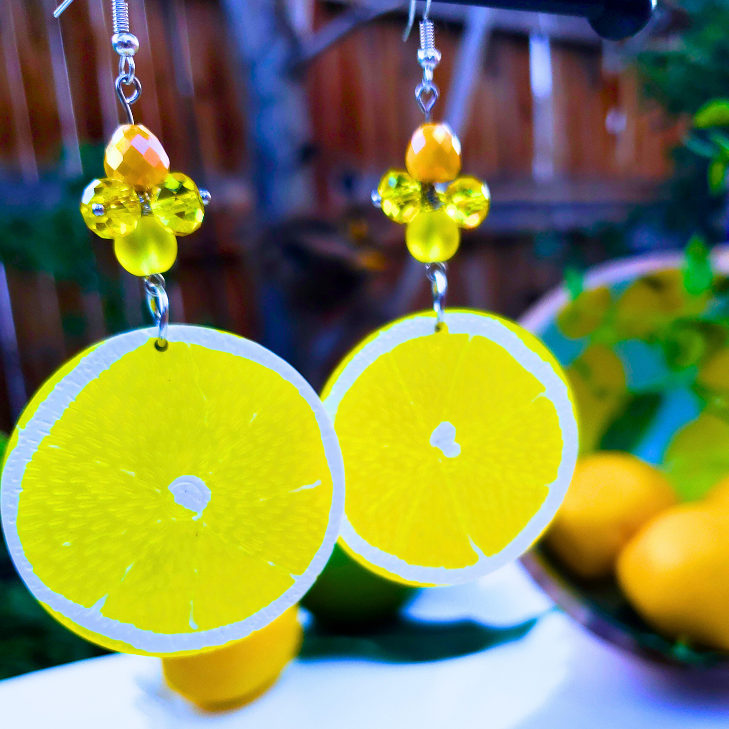 Bright Lemon Slice Earrings - Vibrant Summer Jewelry