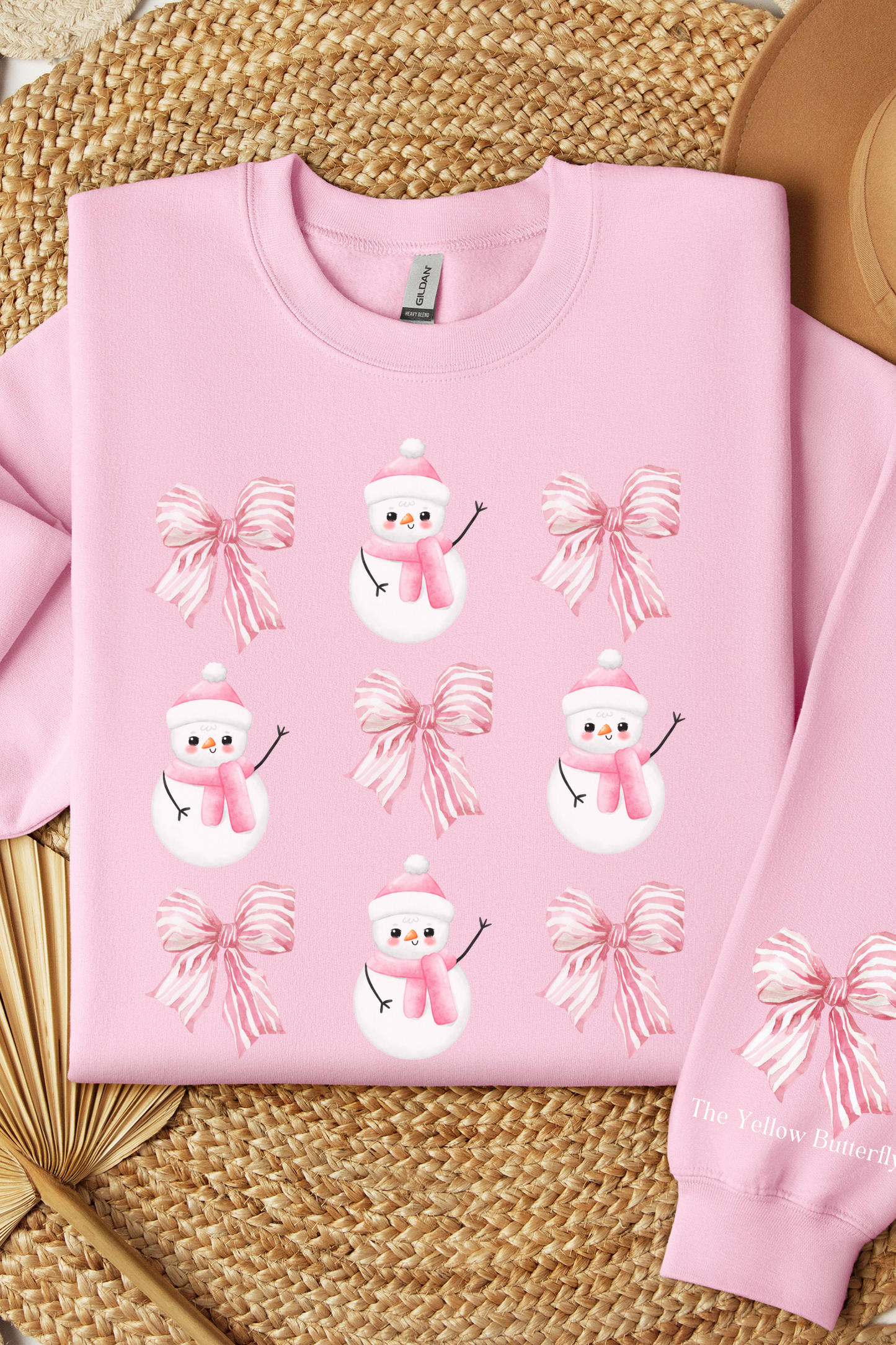 Christmas Coquette Bows and Snowmen Sweatshirt