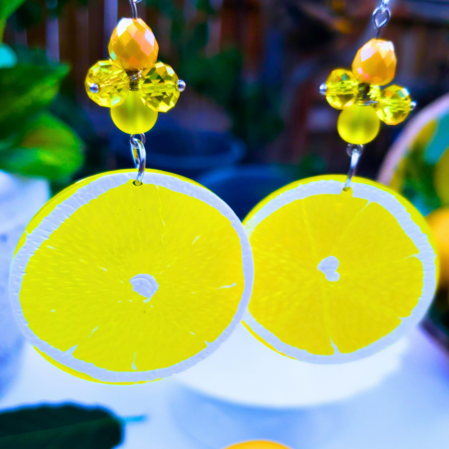 Bright Lemon Slice Earrings - Vibrant Summer Jewelry