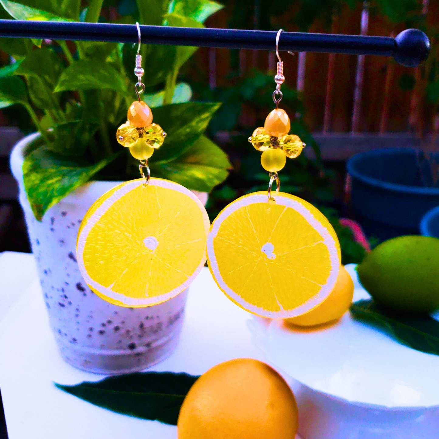 Bright Lemon Slice Earrings - Vibrant Summer Jewelry