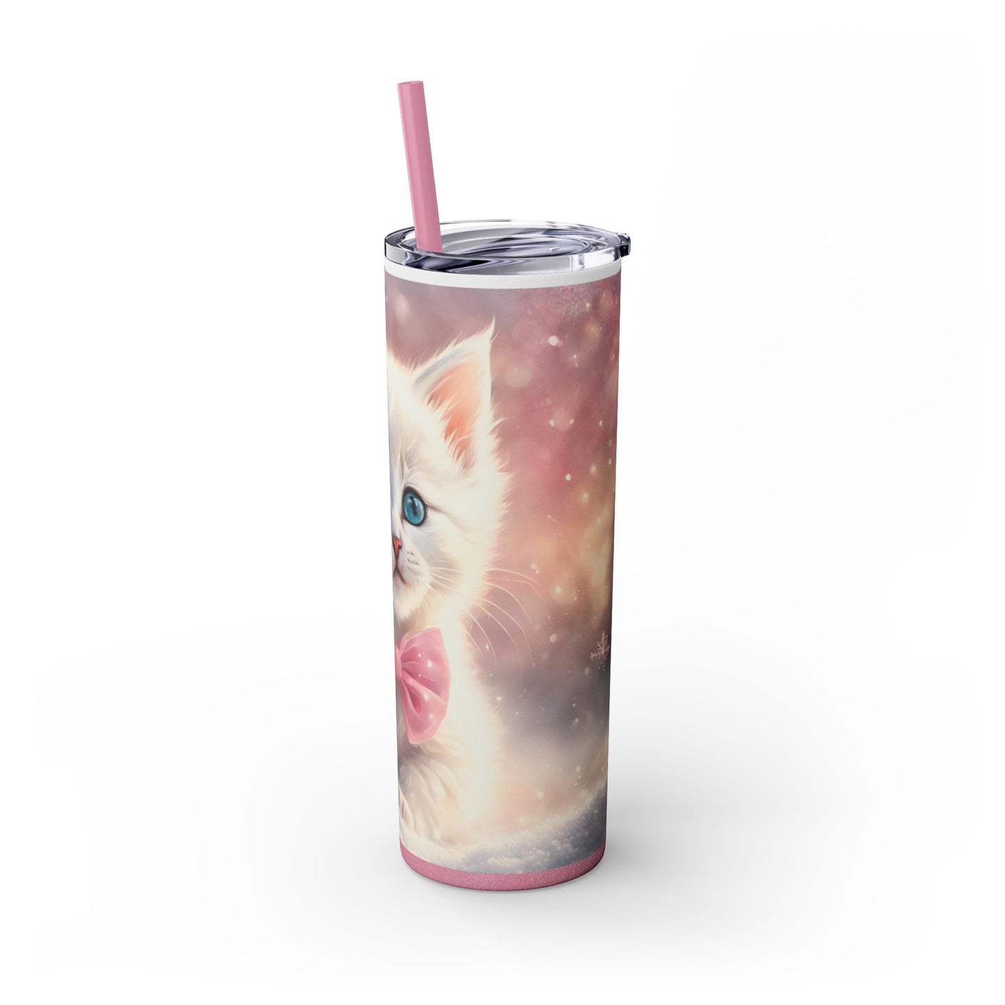 Coquette Winter Kitten – 20oz Glossy Skinny Tumbler