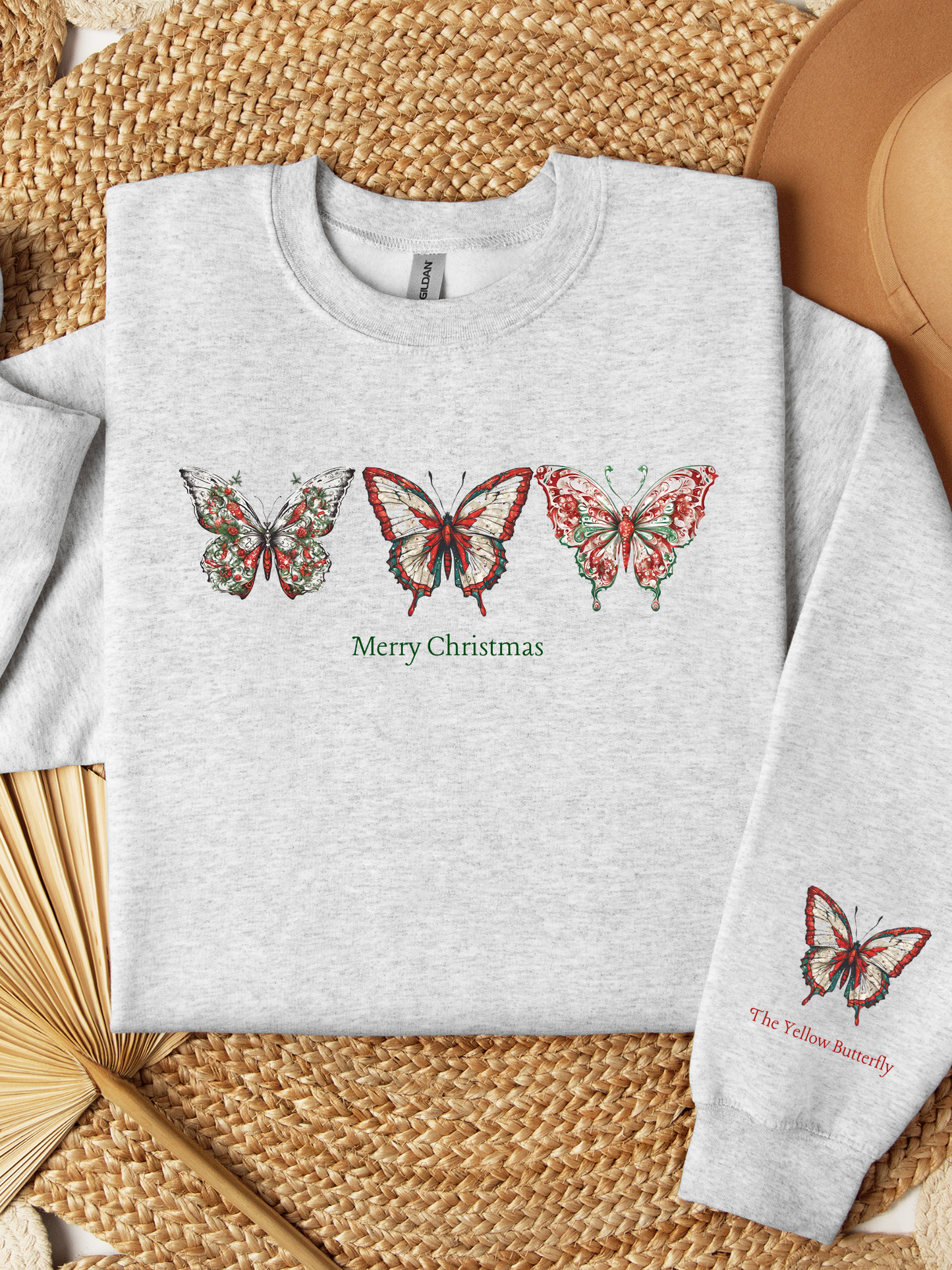 Merry Christmas Butterflies Sweatshirt