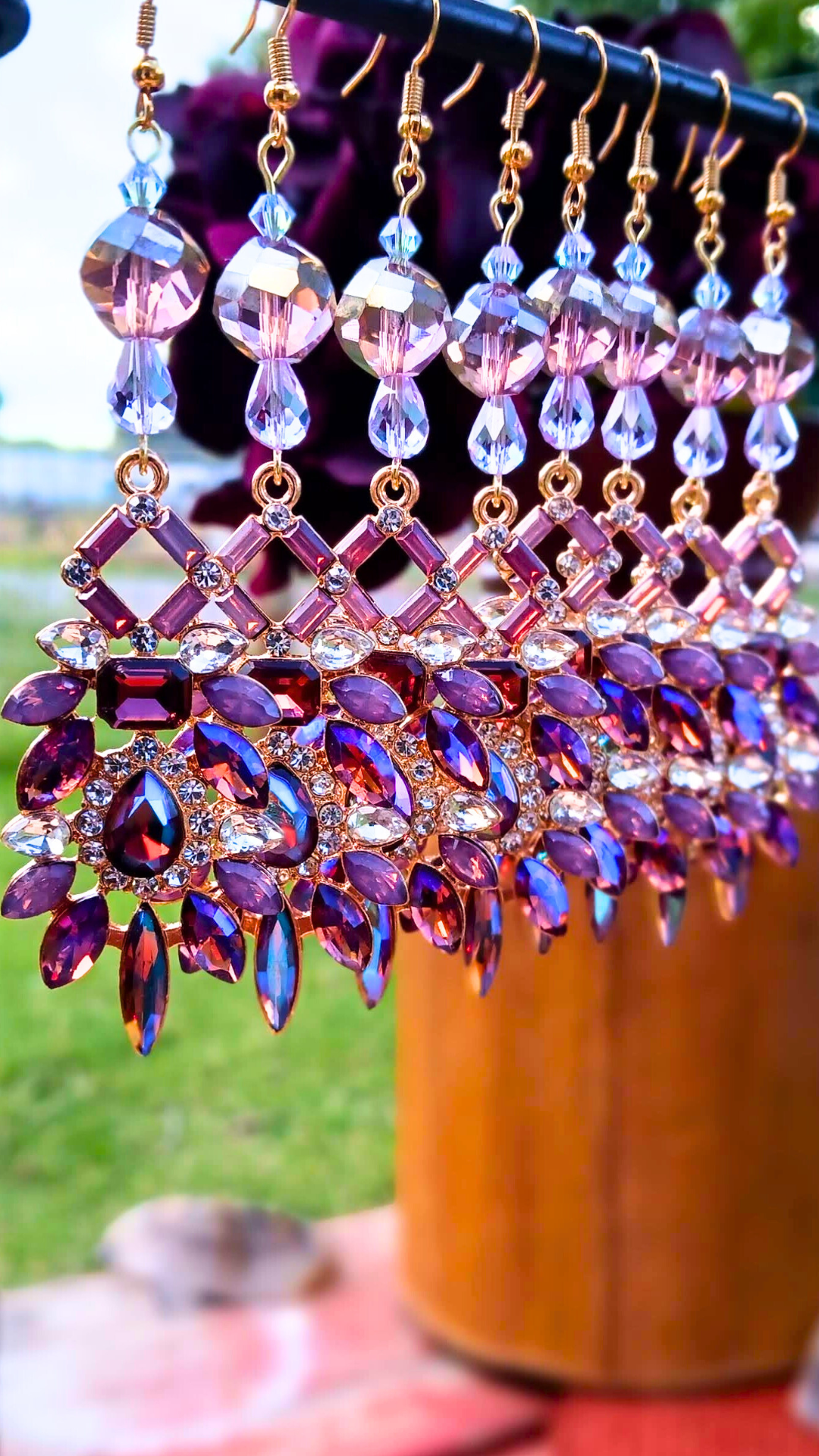 Fall Sparkle Amethyst Earrings