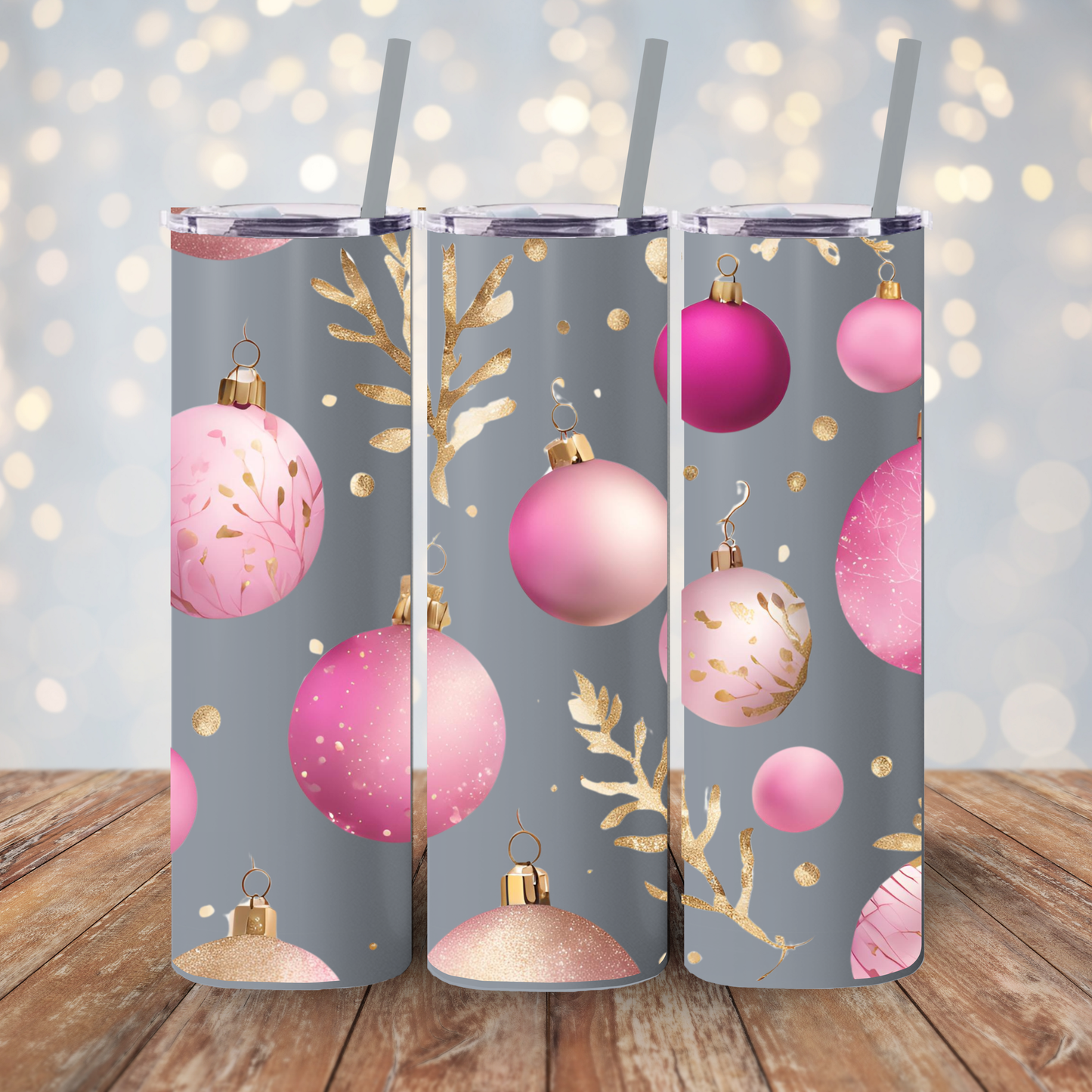 Cute Christmas Ornament Skinny Tumbler – 20oz Matte Skinny Tumbler  Dusty Rose, Dusty Blue, Sea Glass