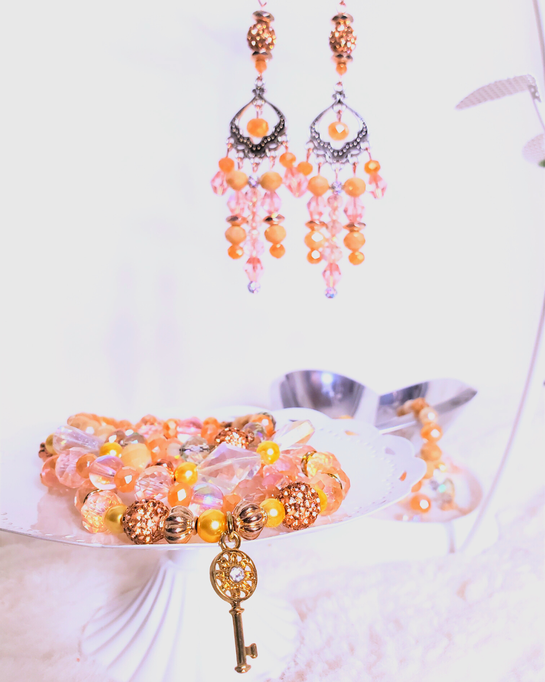 Rose Gold Chandelier Earrings